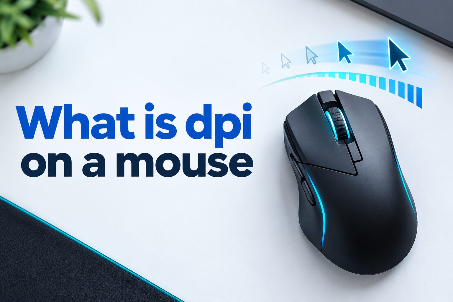 Close-up of a computer mouse showing the DPI adjustment button